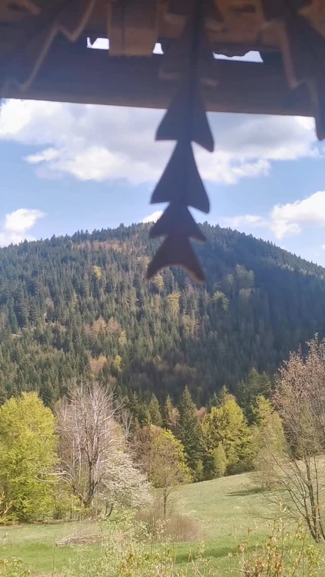 sunny veranda with mountain view