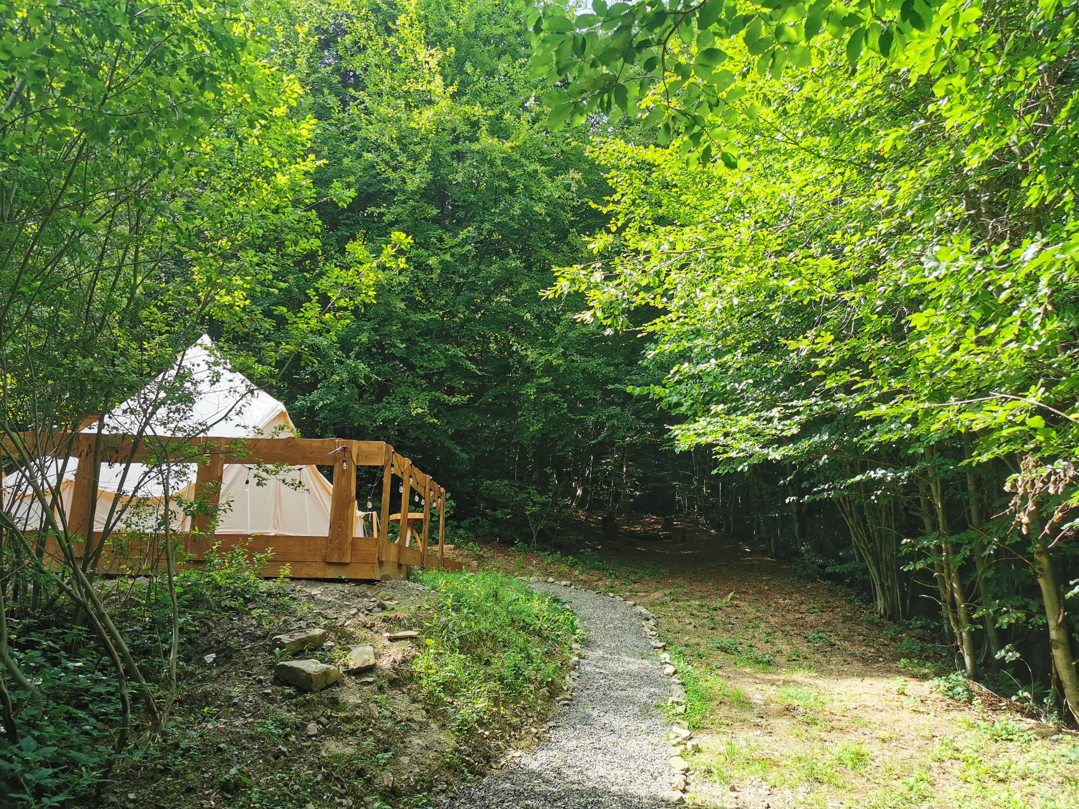 glamping tent area
